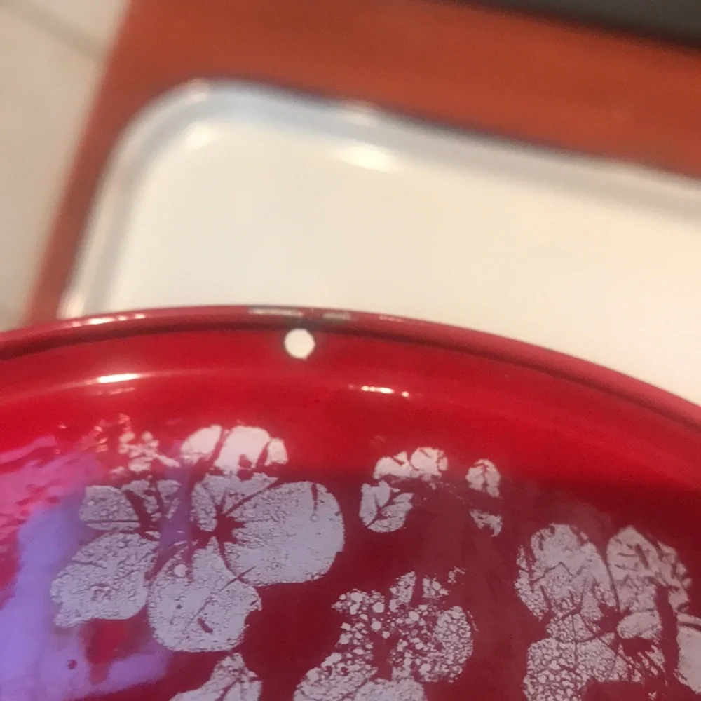 Pet Bowls Red and White Floral 2